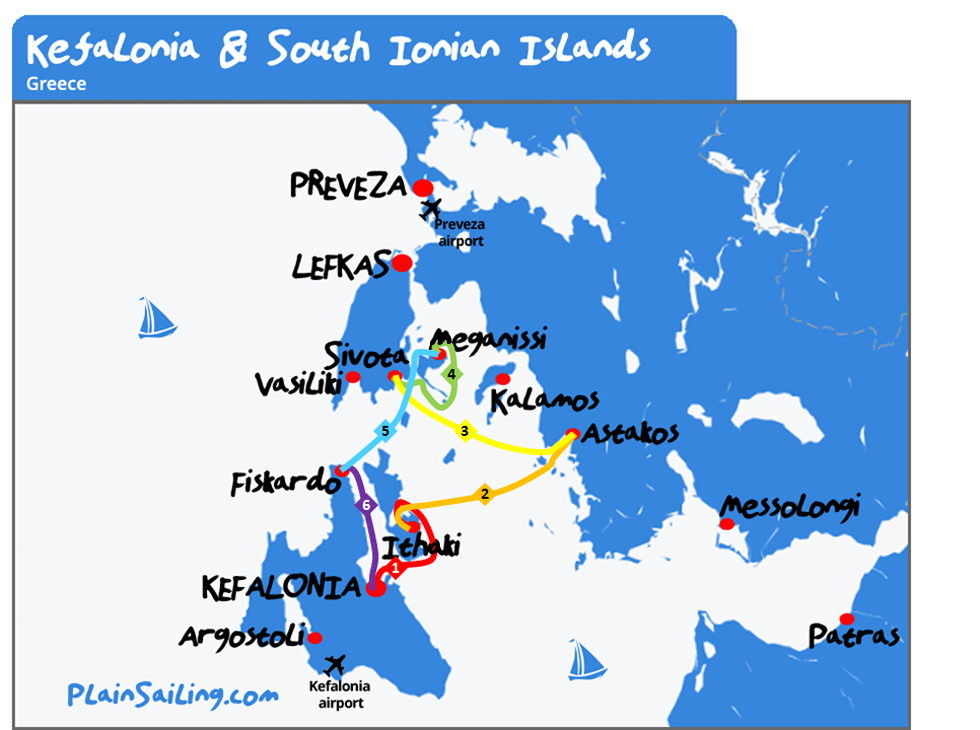 Kefalonia - 6 day sailing itinerary